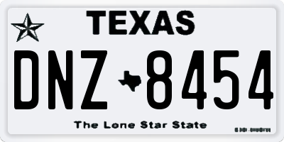 TX license plate DNZ8454