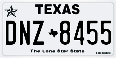 TX license plate DNZ8455
