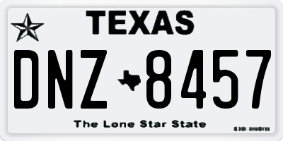 TX license plate DNZ8457