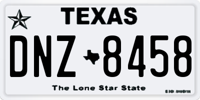 TX license plate DNZ8458