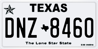 TX license plate DNZ8460