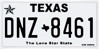 TX license plate DNZ8461