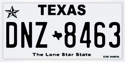 TX license plate DNZ8463