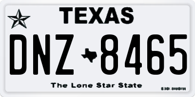 TX license plate DNZ8465