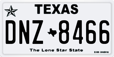 TX license plate DNZ8466
