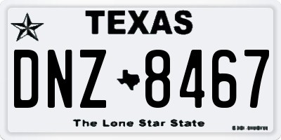 TX license plate DNZ8467