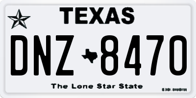 TX license plate DNZ8470
