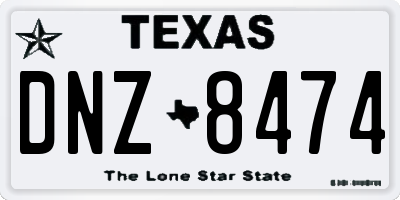 TX license plate DNZ8474