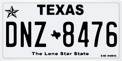 TX license plate DNZ8476