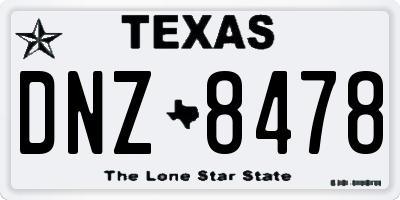 TX license plate DNZ8478