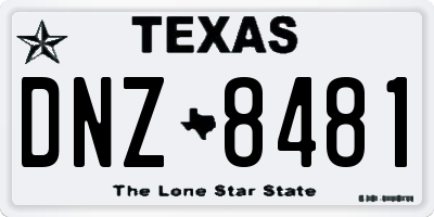 TX license plate DNZ8481