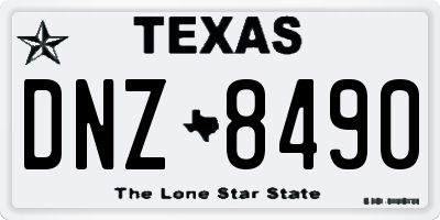 TX license plate DNZ8490