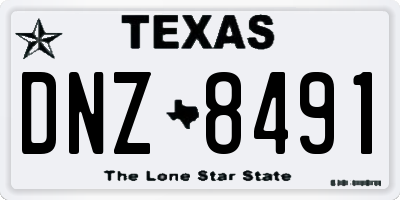 TX license plate DNZ8491