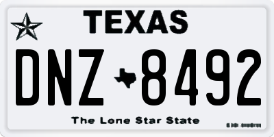TX license plate DNZ8492