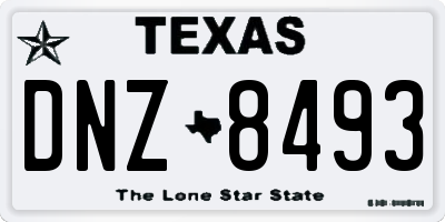 TX license plate DNZ8493