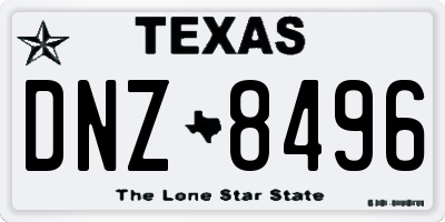 TX license plate DNZ8496