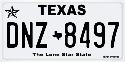 TX license plate DNZ8497