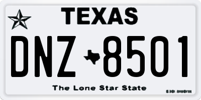 TX license plate DNZ8501