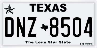 TX license plate DNZ8504