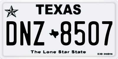TX license plate DNZ8507