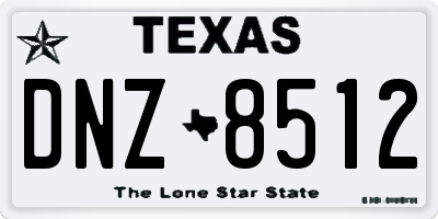TX license plate DNZ8512