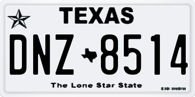 TX license plate DNZ8514