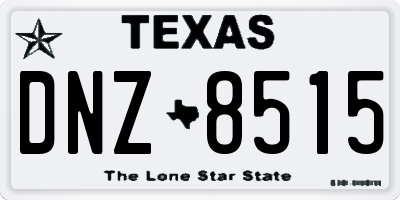 TX license plate DNZ8515