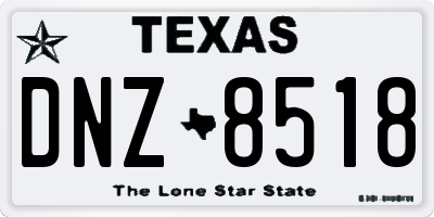 TX license plate DNZ8518