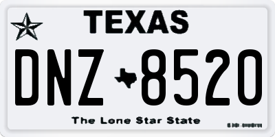 TX license plate DNZ8520
