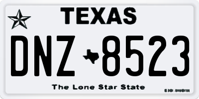 TX license plate DNZ8523