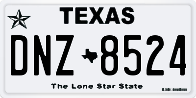 TX license plate DNZ8524