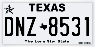TX license plate DNZ8531