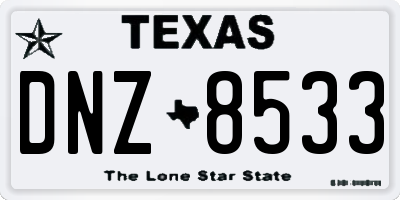 TX license plate DNZ8533