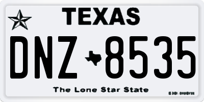TX license plate DNZ8535