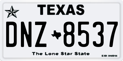TX license plate DNZ8537