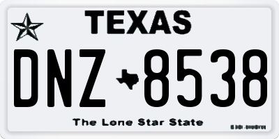 TX license plate DNZ8538