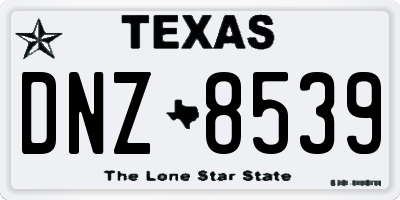 TX license plate DNZ8539