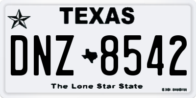 TX license plate DNZ8542