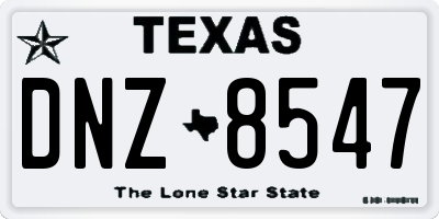 TX license plate DNZ8547