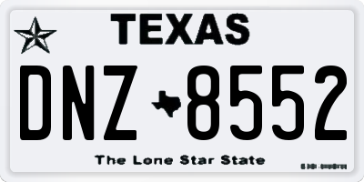 TX license plate DNZ8552