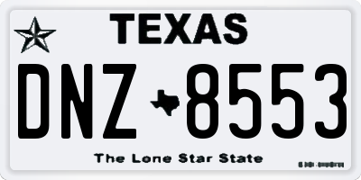 TX license plate DNZ8553