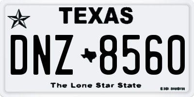 TX license plate DNZ8560