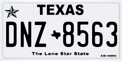 TX license plate DNZ8563