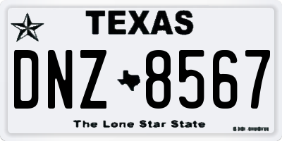 TX license plate DNZ8567