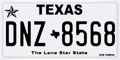 TX license plate DNZ8568