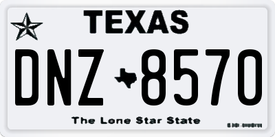 TX license plate DNZ8570
