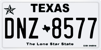 TX license plate DNZ8577