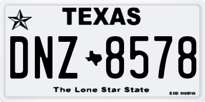 TX license plate DNZ8578