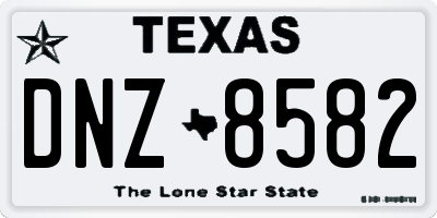 TX license plate DNZ8582