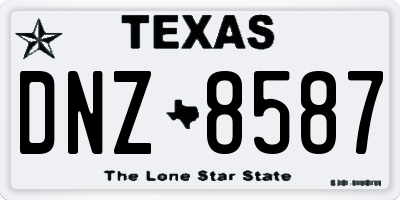 TX license plate DNZ8587
